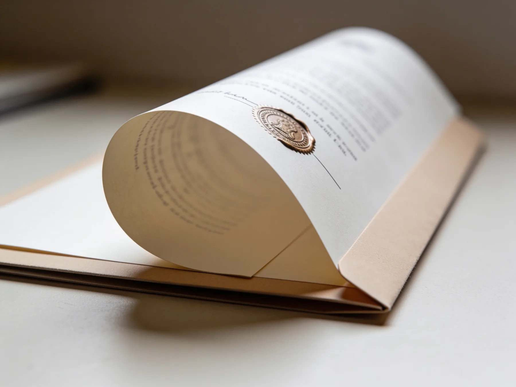 A discharge certificate in a folder on a plain desk