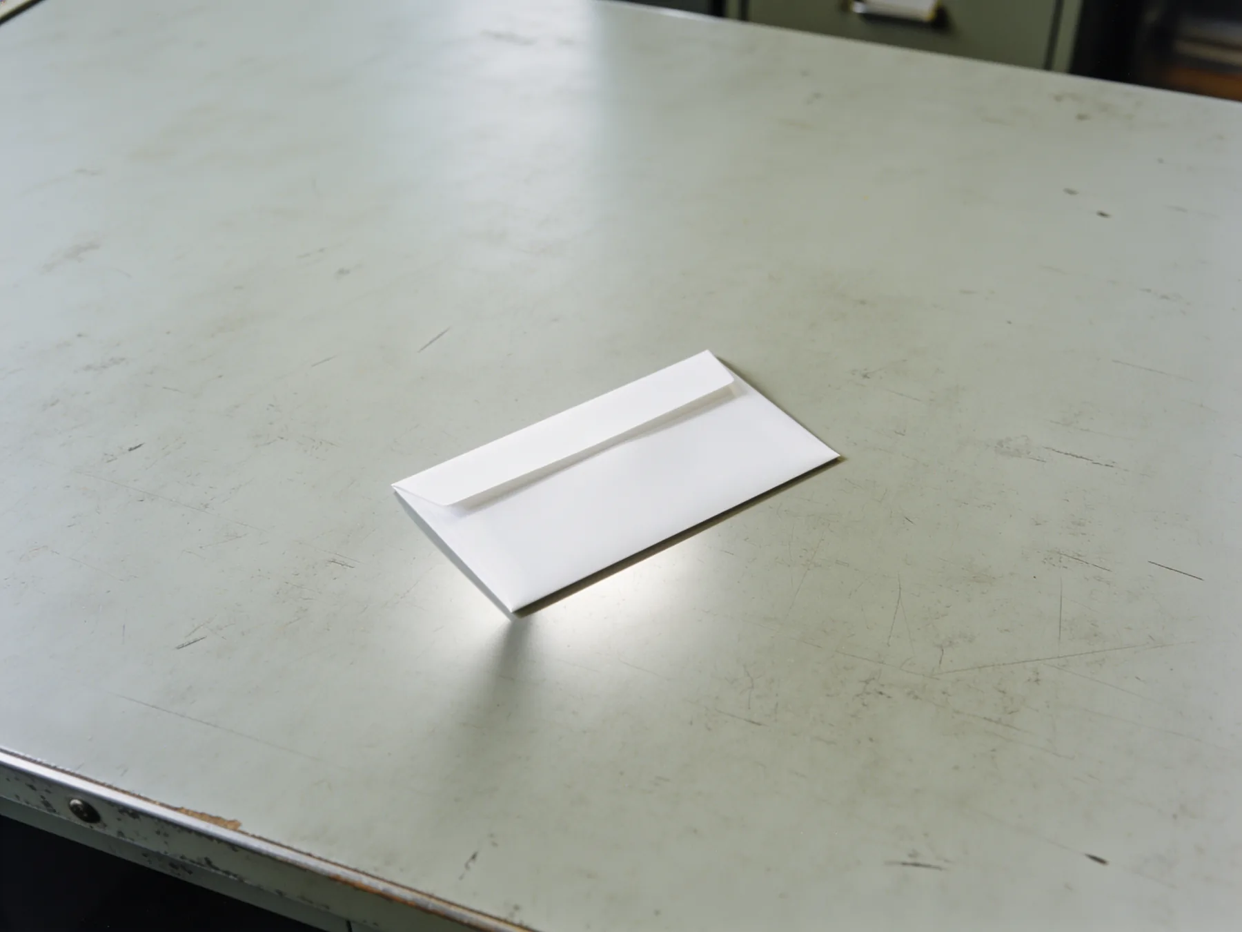 A single envelope on a sorting table